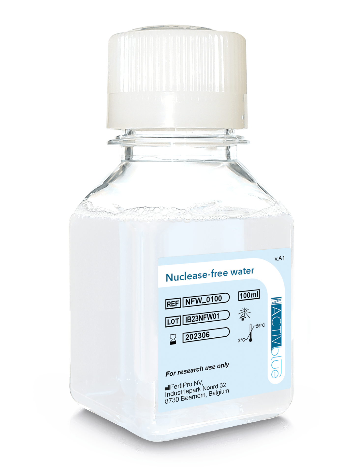 Nuclease-free water (NFW): certified free of RNase and DNase, no DEPC